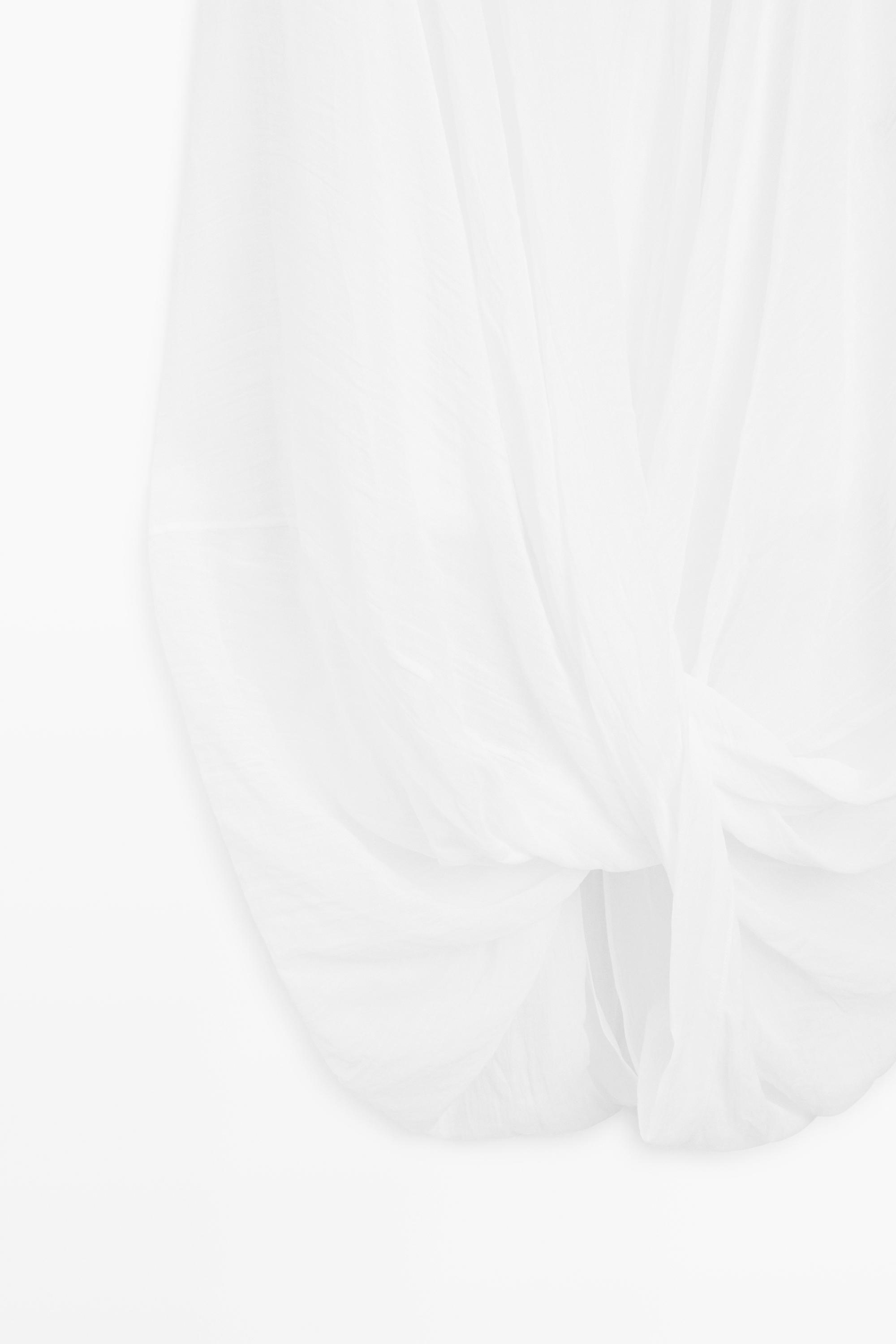 Crossover midi skirt with draped detail